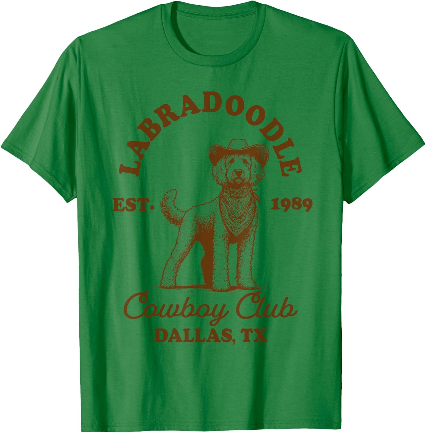 Labradoodle Mom Western Howdy Labradoodle Cowboys Club T-Shirt - T-Shirt | Irish Green