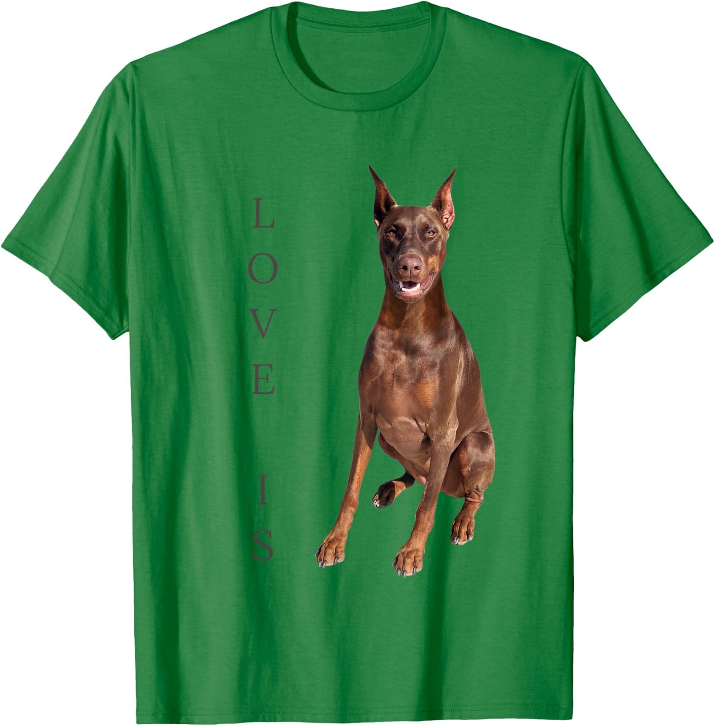 Doberman Shirt Doberman Pinscher Dog Mom Dad Love Pet Puppy T-Shirt - T-Shirt | Irish Green