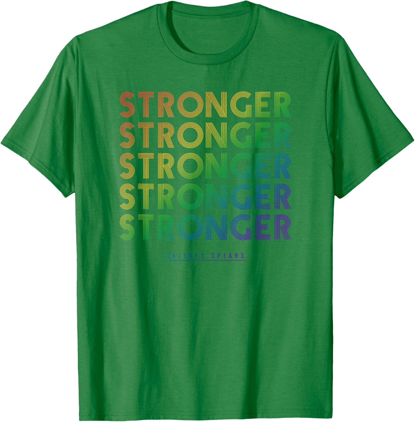 Britney Spears - Stronger (Rainbow) T-Shirt - T-Shirt | Irish Green