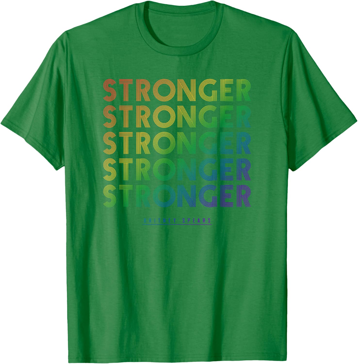 Britney Spears - Stronger (Rainbow) T-Shirt - T-Shirt | Irish Green