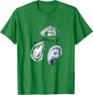 Aw Shucks Cute Funny Oyster , Kids, and Men T-Shirt - T-Shirt | Irish Green