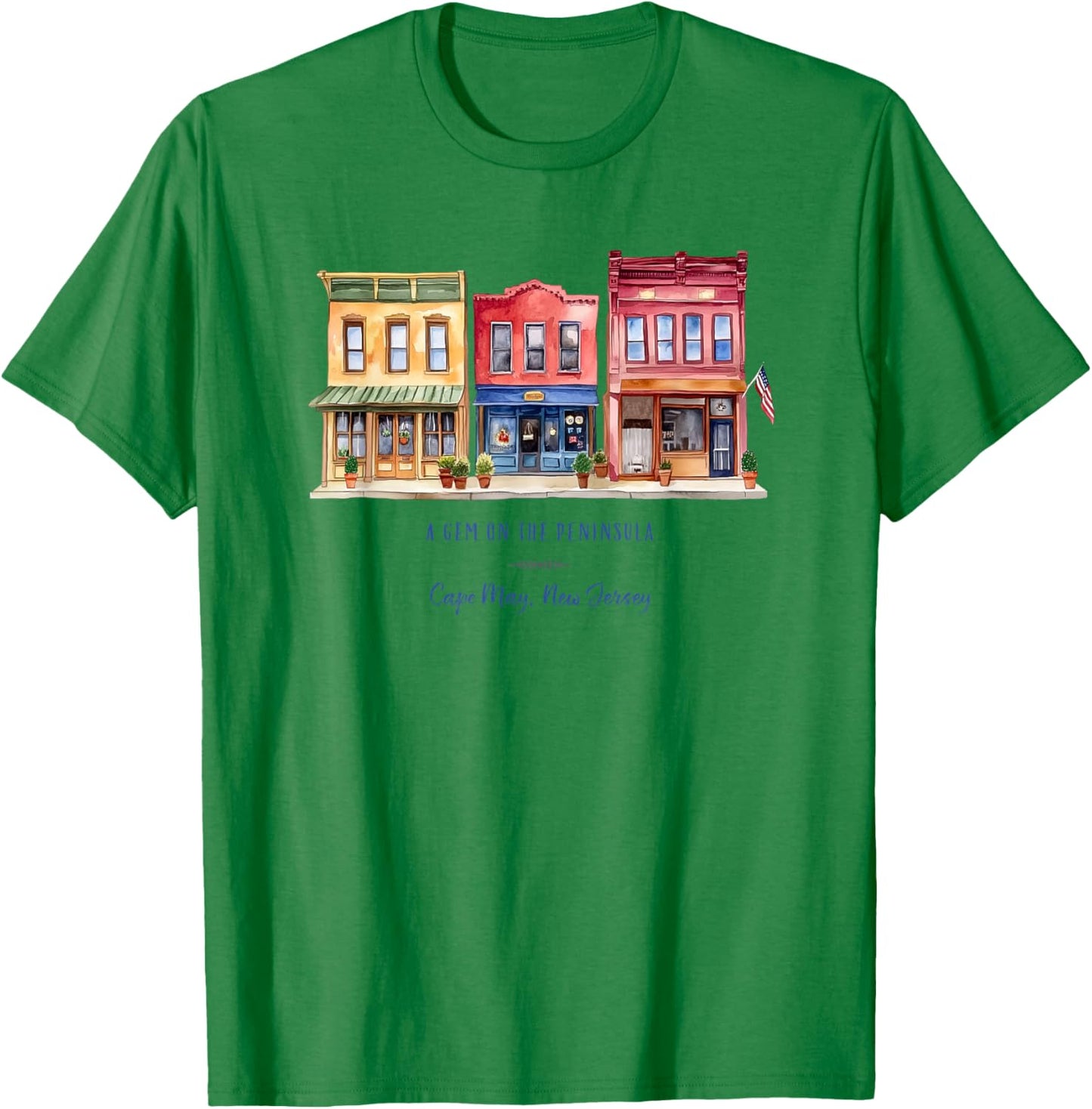 Cape May, New Jersey Country Vintage Historic Small Town T-Shirt - T-Shirt | Irish Green