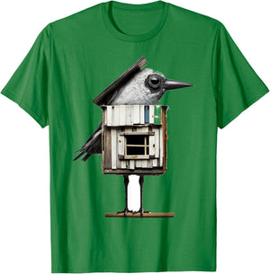 Bird Drawing Art Sculpture Animal Graphic Bird T-Shirt - T-Shirt | Irish Green