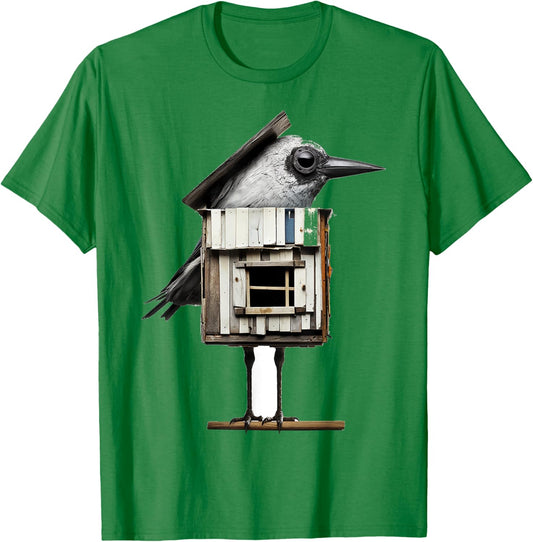 Bird Drawing Art Sculpture Animal Graphic Bird T-Shirt - T-Shirt | Irish Green