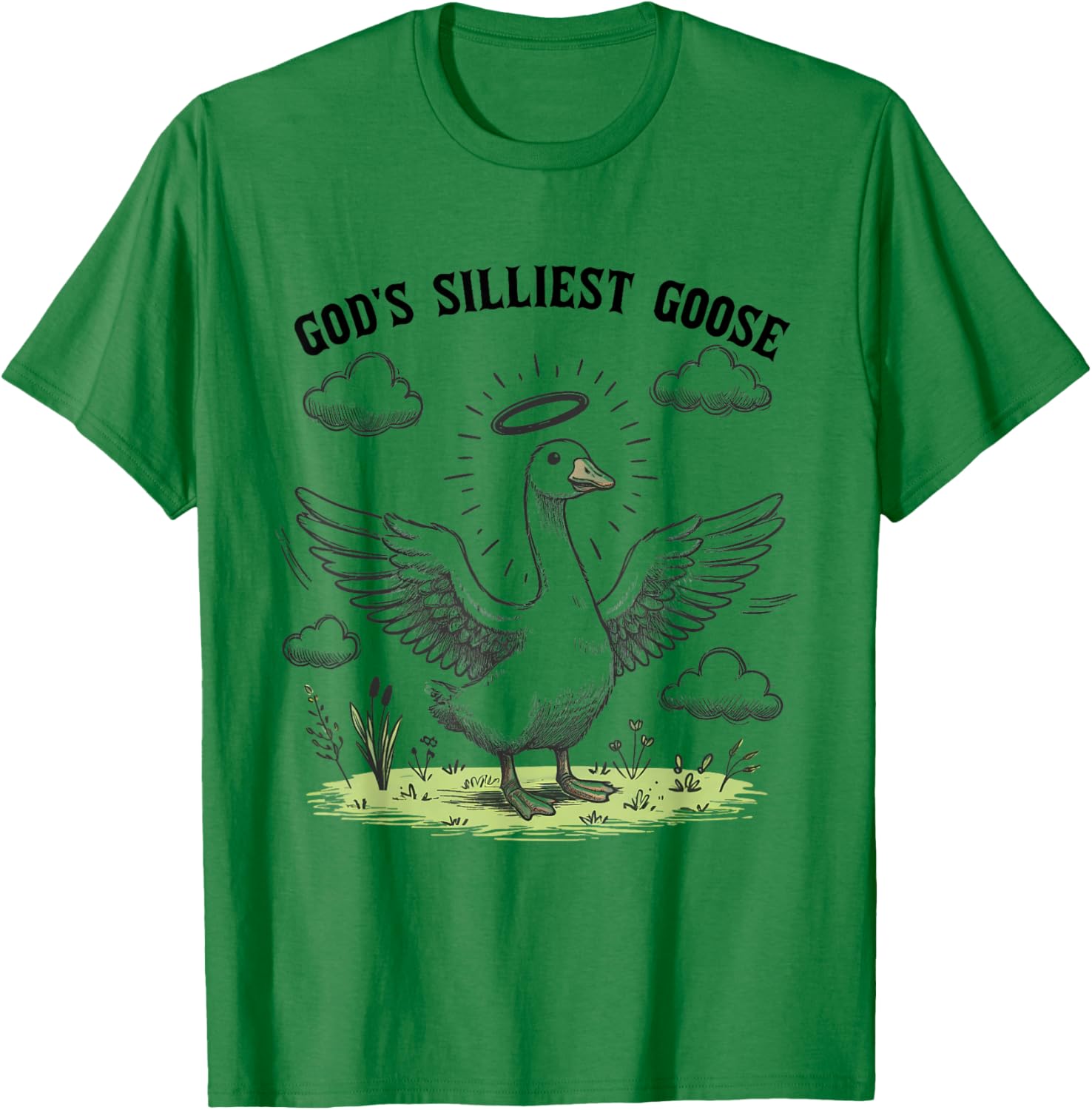 God's Silliest Goose Funny Duck Christian Men Women Kids T-Shirt - T-Shirt | Irish Green