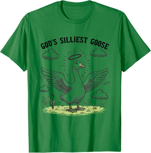 God's Silliest Goose Funny Duck Christian Men Women Kids T-Shirt - T-Shirt | Irish Green