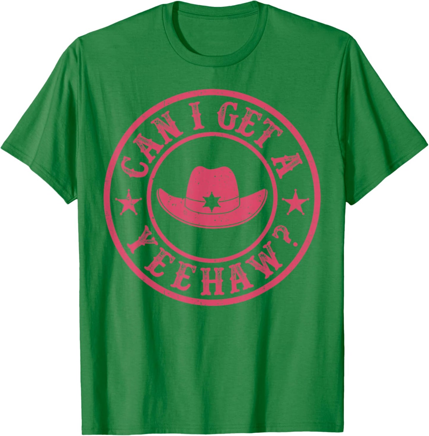 Can I Get A Yeehaw Vintage Cowboy Western T-Shirt - T-Shirt | Irish Green