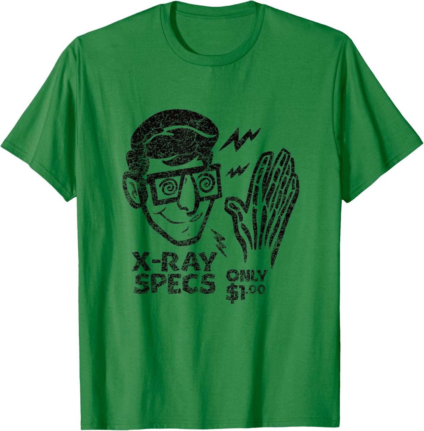 Retro X-Ray Specs Funny Nostalgia Vintage Comic Design T-Shirt - T-Shirt | Irish Green