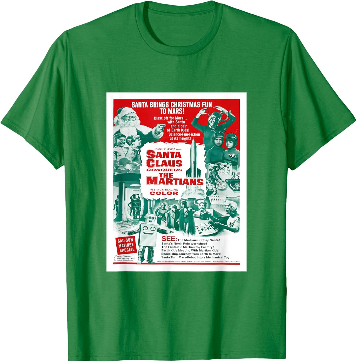 Santa Claus Conquers the Martians T-Shirt - T-Shirt | Irish Green