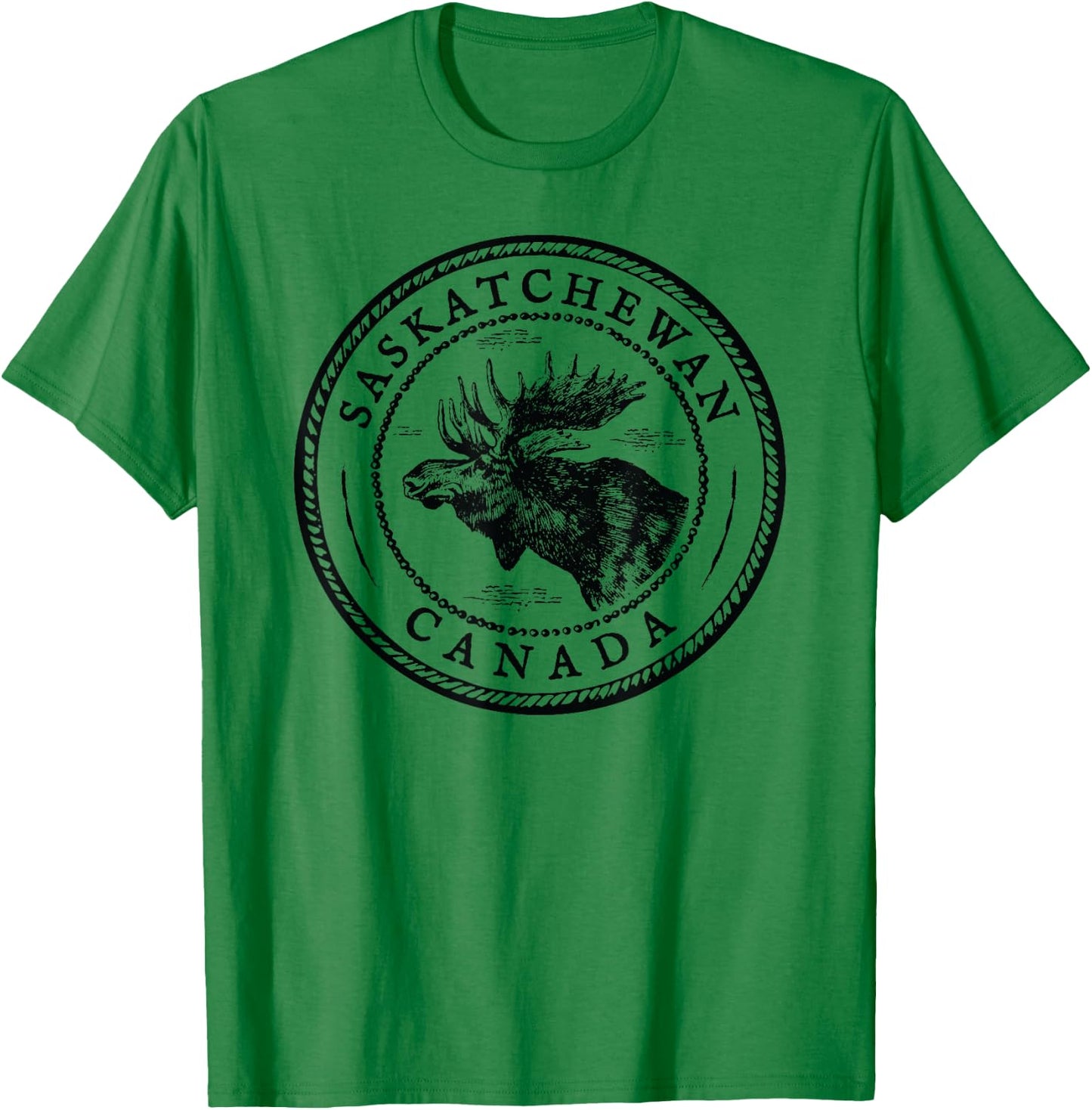 Moose Antlers Art Lovers Gift, Saskatchewan Canada Moose T-Shirt - T-Shirt | Irish Green