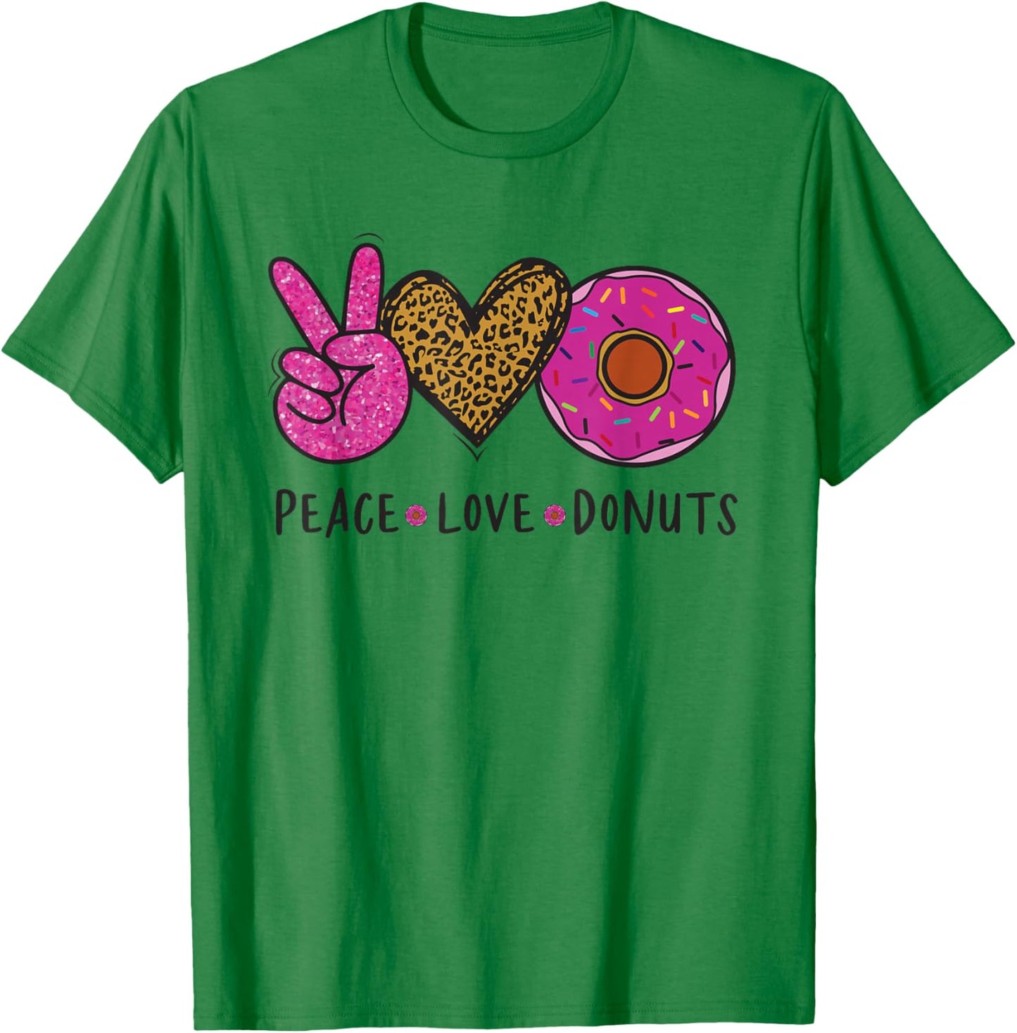 Peace Love Donuts - Donut T-Shirt - T-Shirt | Irish Green