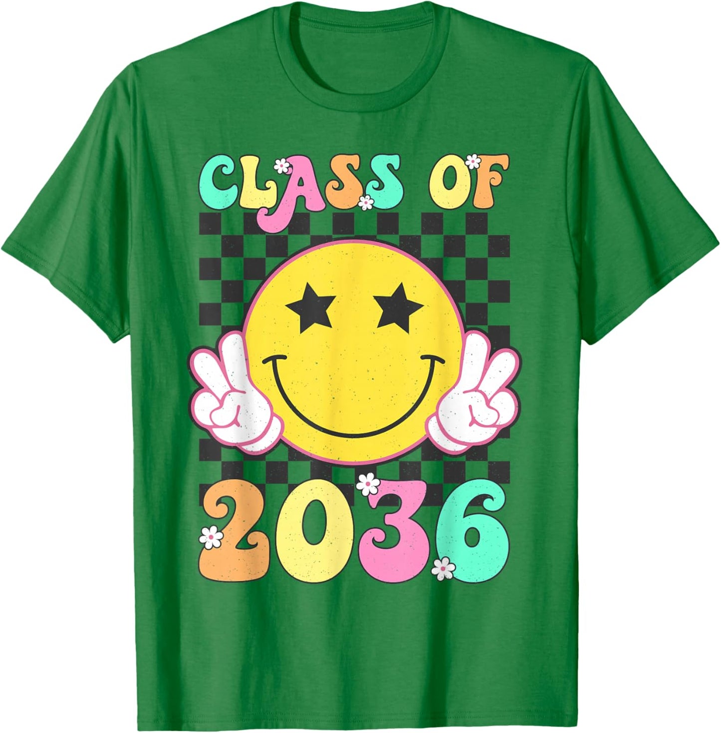 Retro Class of 2036 Grow With Me Back to School Kindergarten T-Shirt - T-Shirt | Irish Green