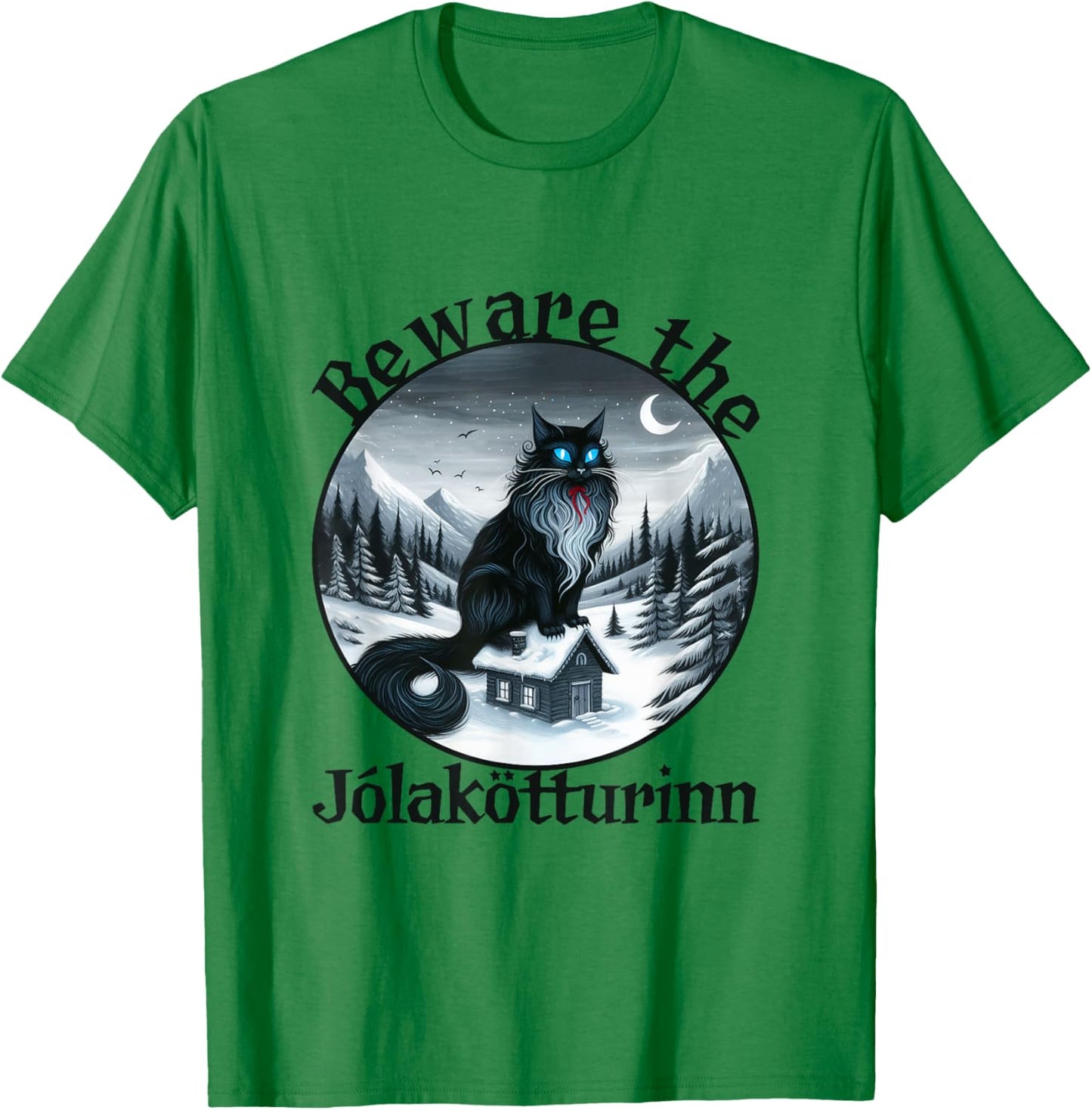 Beware The Jolakotturinn Yule Cat Icelandic Christmas Norse Men Women Kids T-Shirt - T-Shirt | Irish Green