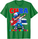 Cuba Dabbing Kid Hispanic Heritage Celebration for Kids T-Shirt - T-Shirt | Irish Green