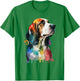 Bassett Hound Dog watercolor portrait T-Shirt - T-Shirt | Irish Green