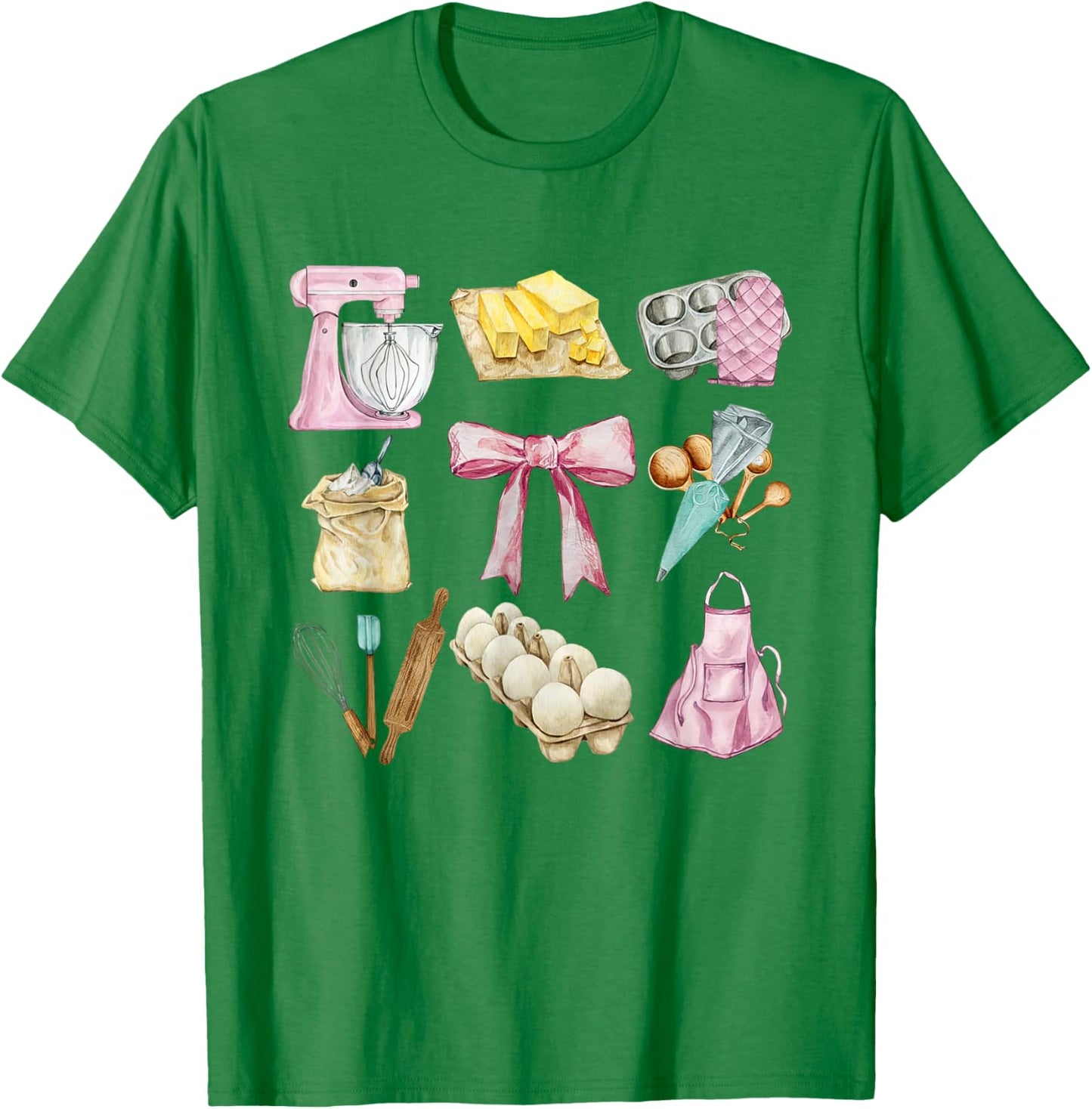 Retro Coquette Baker Aesthetic Bake Lover Baking Women Girls T-Shirt - T-Shirt | Irish Green