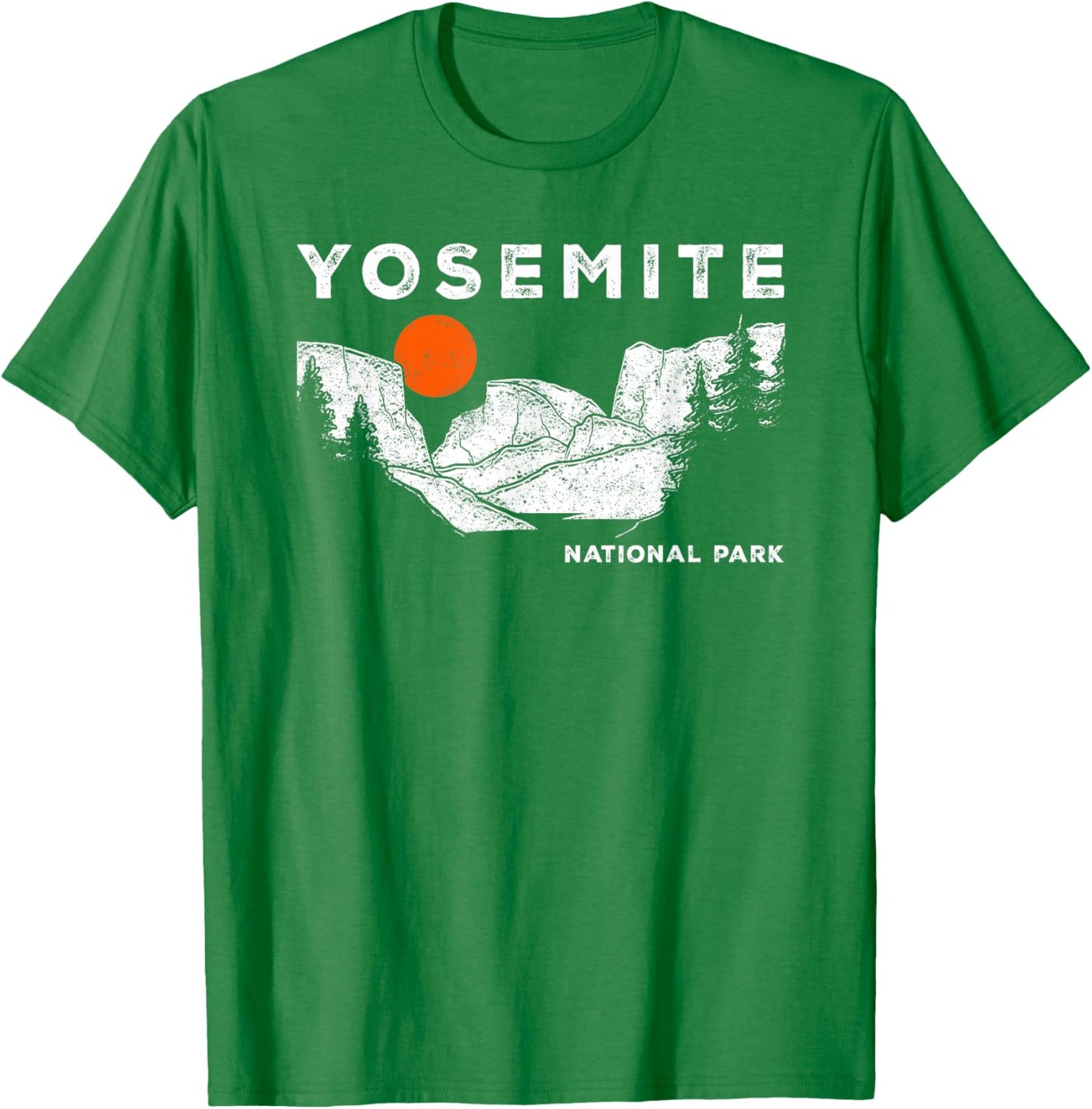 Retro Yosemite Half-Dome National Park Vintage T-Shirt - T-Shirt | Irish Green