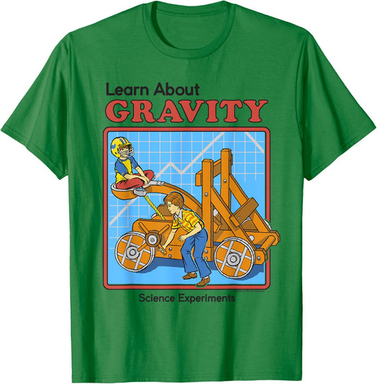 Learn About Gravity Sarcastic Retro Funny Adult Humor T-Shirt - T-Shirt | Irish Green