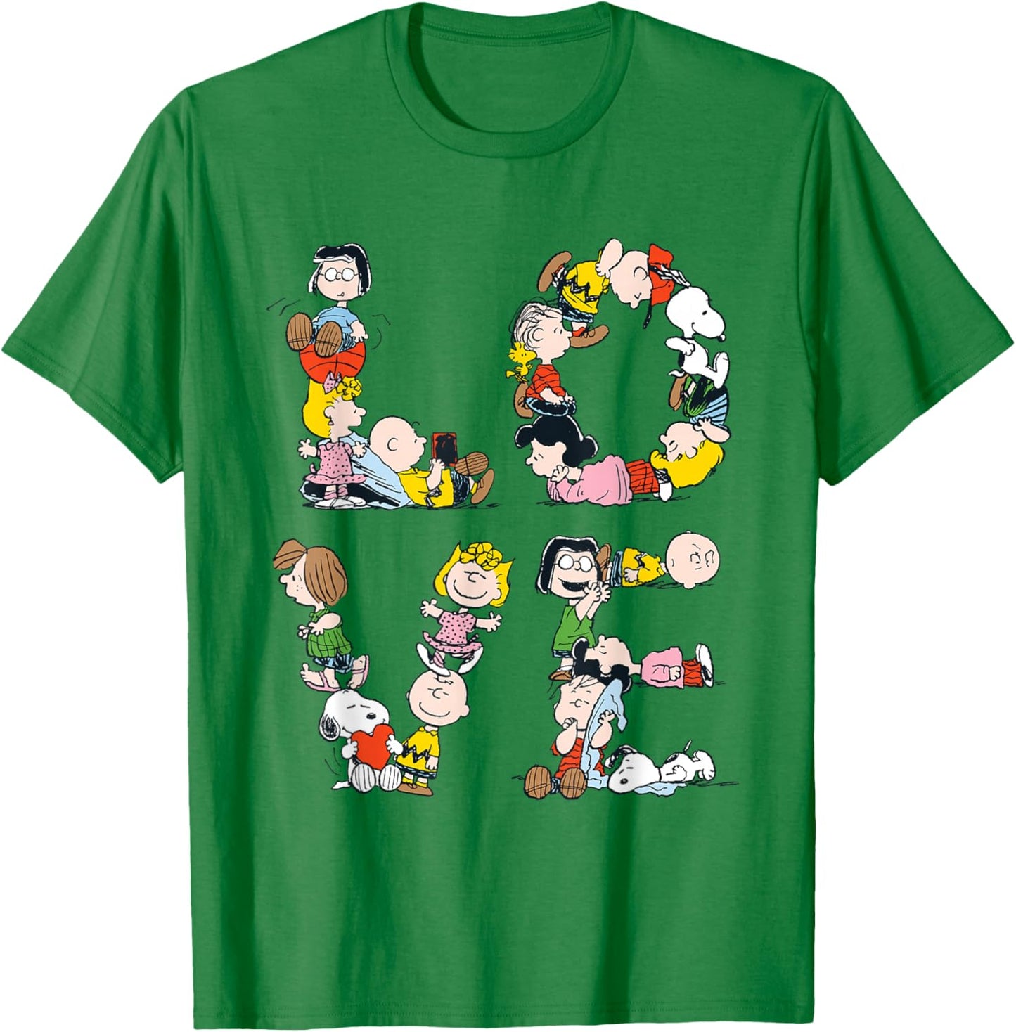Peanuts Love Letters The Gang T-Shirt - T-Shirt | Irish Green