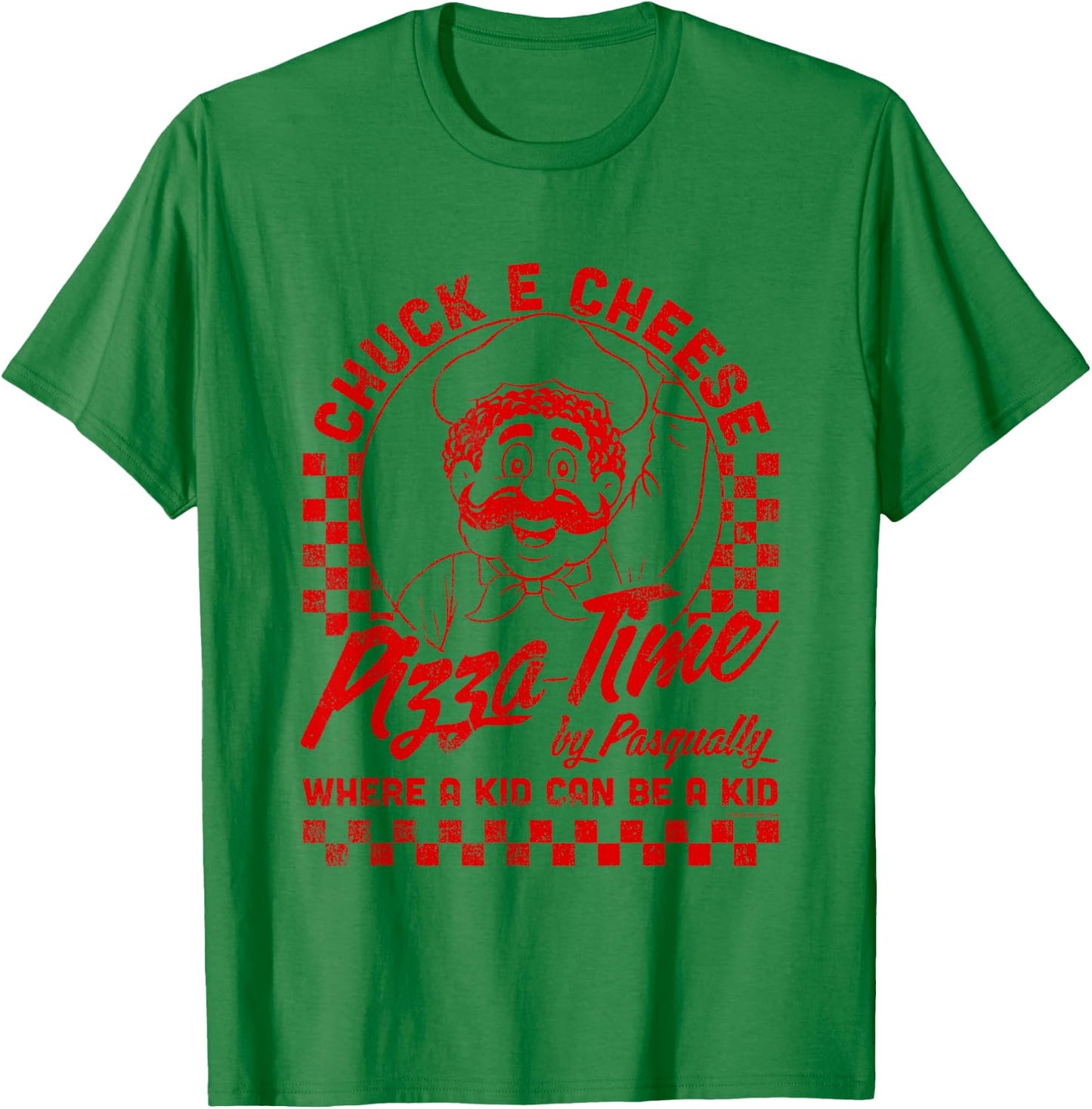 Chuck E. Cheese Pizza Time By Pasqually Vintage Chest Logo T-Shirt - T-Shirt | Irish Green