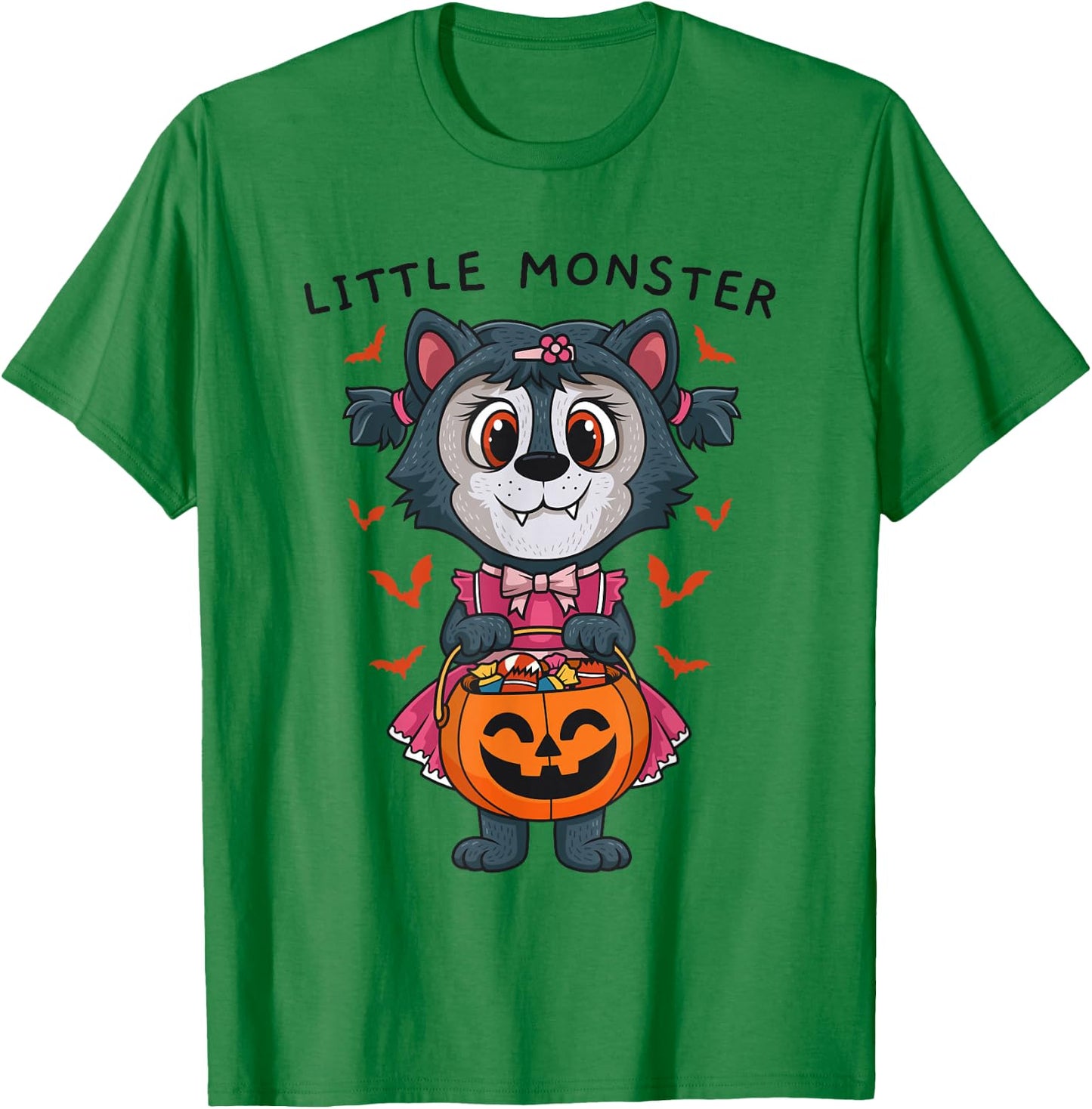 Werewolf Little Monster Matching Halloween Costume For Girls T-Shirt - T-Shirt | Irish Green