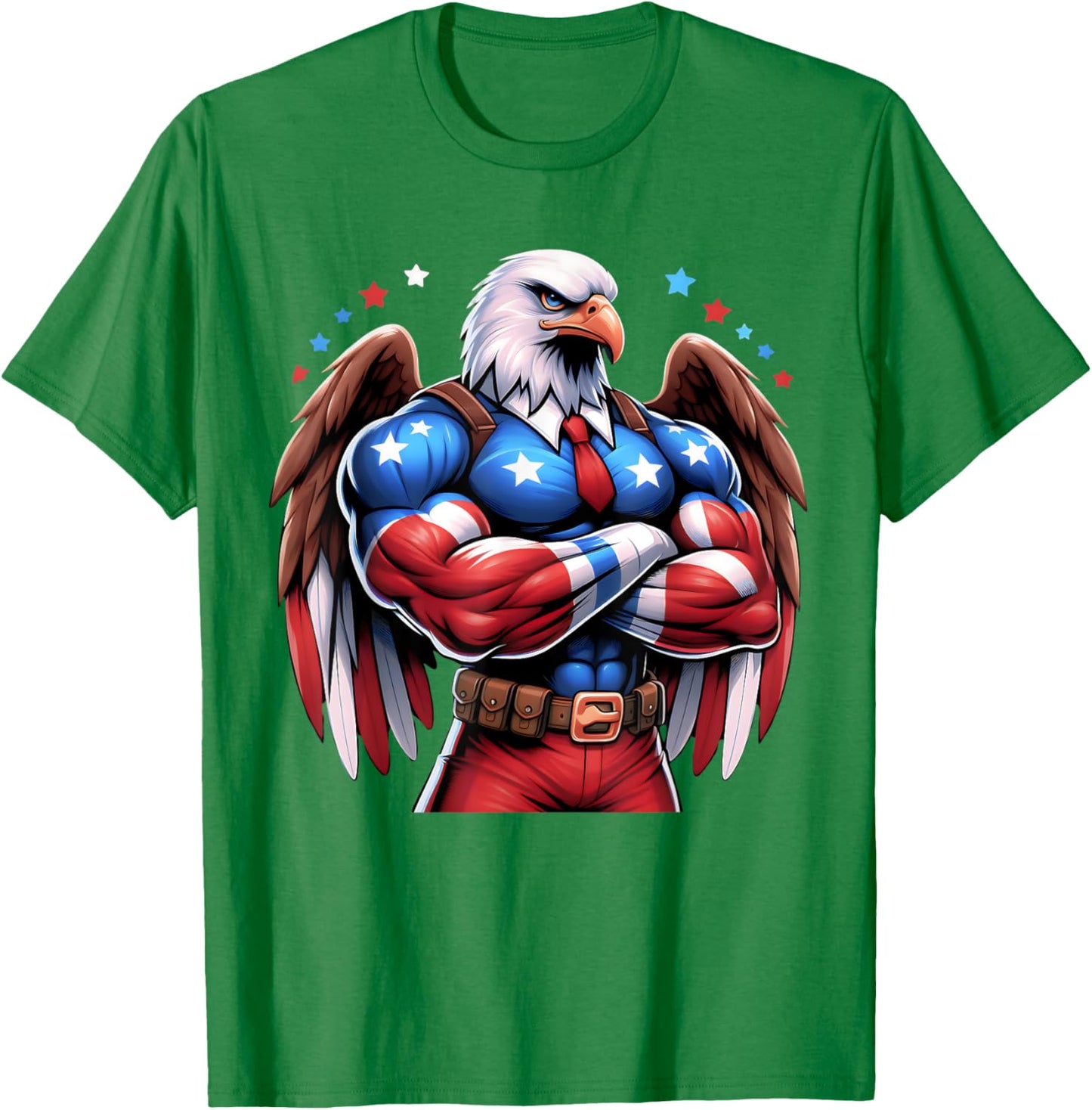 Patriotic US Flag Patriotic Eagle July USA American Flag Women Men T-Shirt - T-Shirt | Irish Green