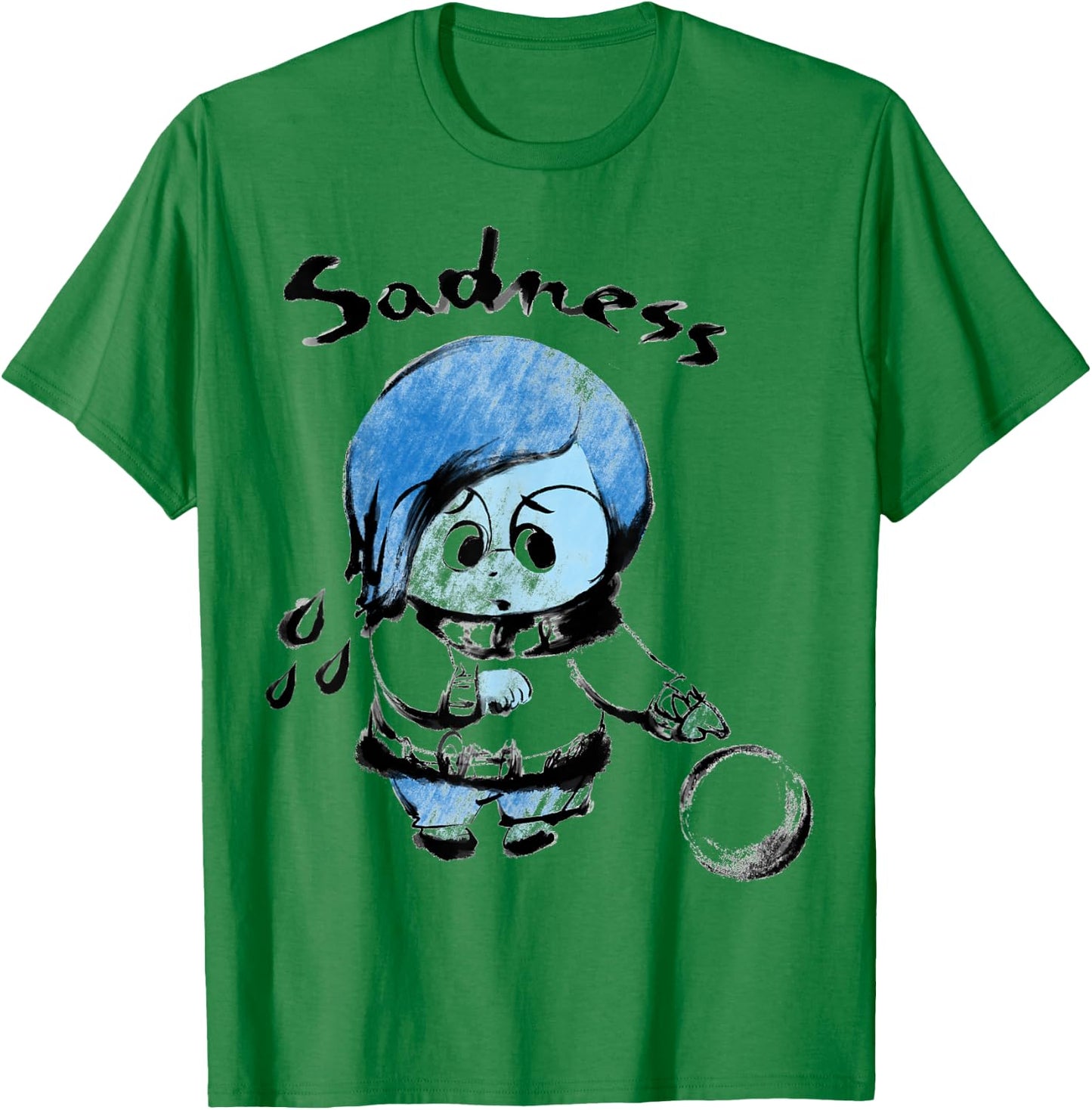 Disney Pixar Inside Out Sadness Watercolor Graphic T-Shirt - T-Shirt | Irish Green