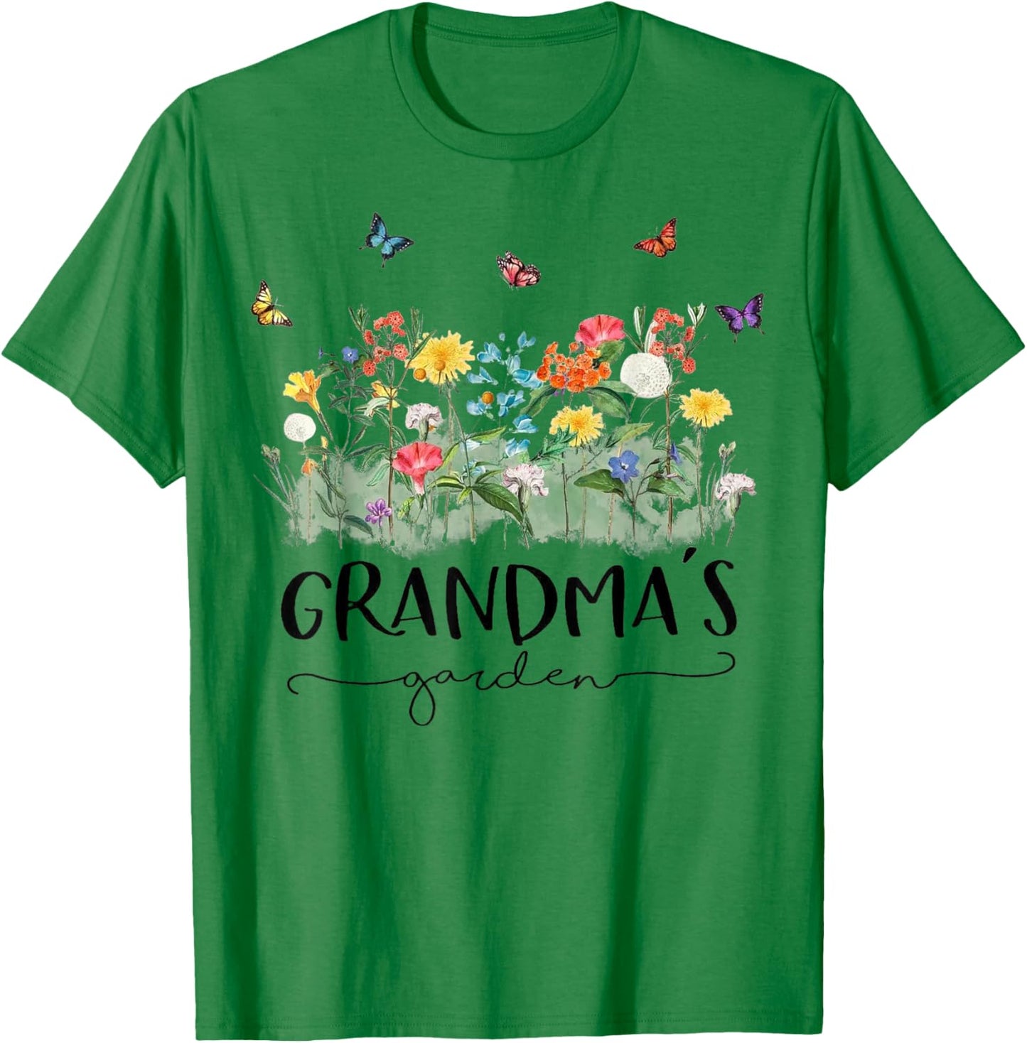 Butterfly Flowers Plant Grandma's Garden Gardener T-Shirt - T-Shirt | Irish Green
