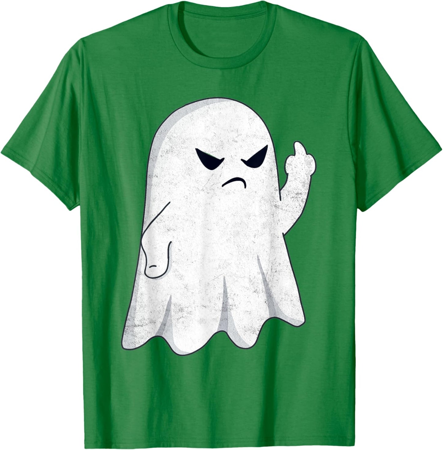 Funny Middle Finger Ghost Halloween Costume Men Women Adult T-Shirt - T-Shirt | Irish Green