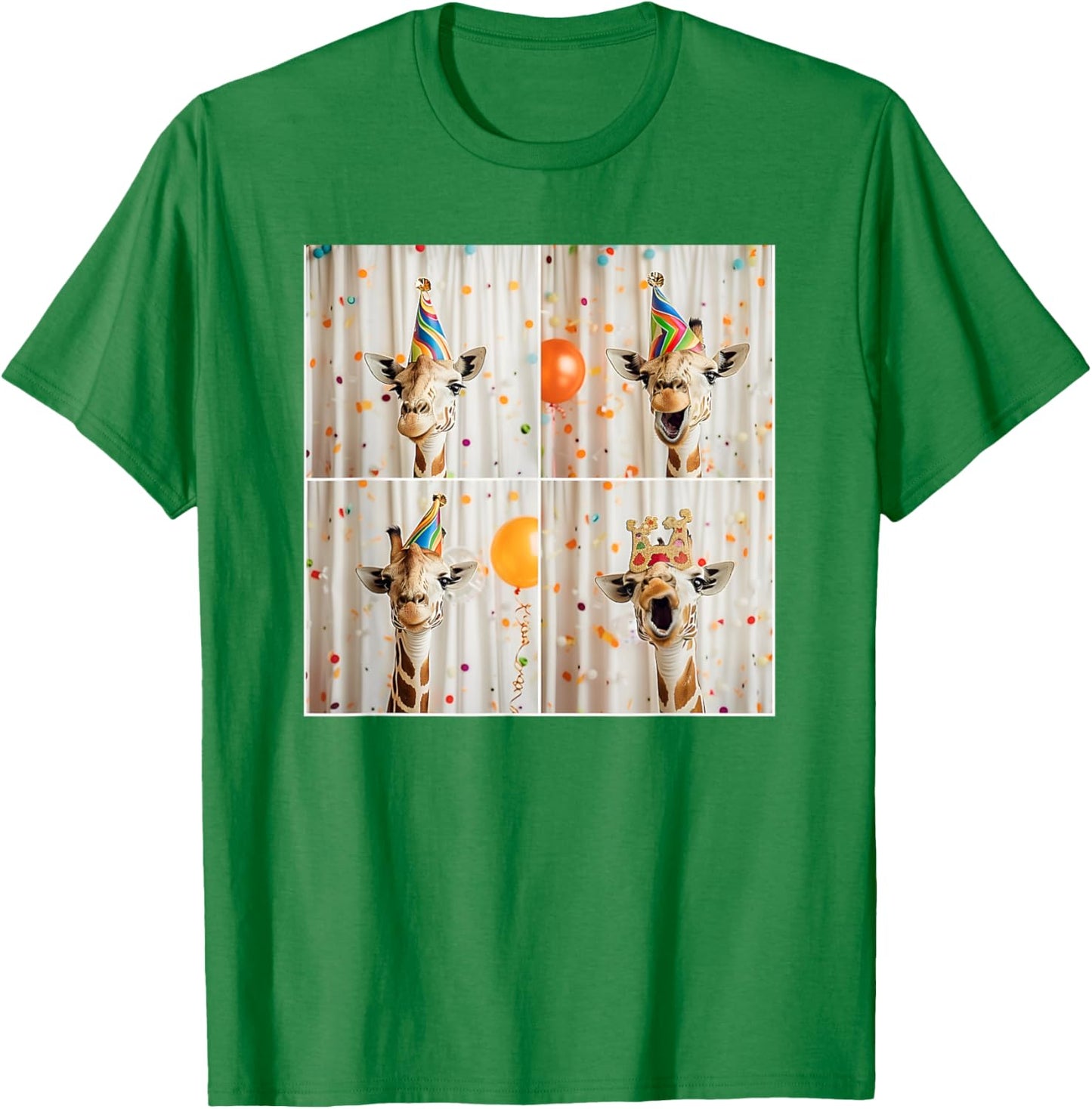 Happy Giraffe Face Jungle Animal Selfie Birthday Giraffe T-Shirt - T-Shirt | Irish Green