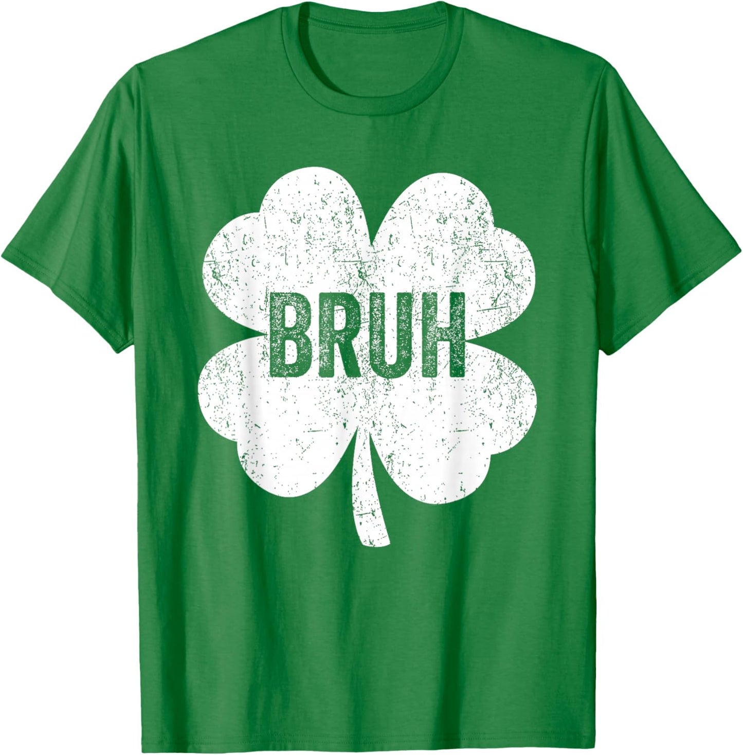Bruh Meme Shamrock Funny St Patricks Day Teens Boys Kids Men T-Shirt - T-Shirt | Irish Green