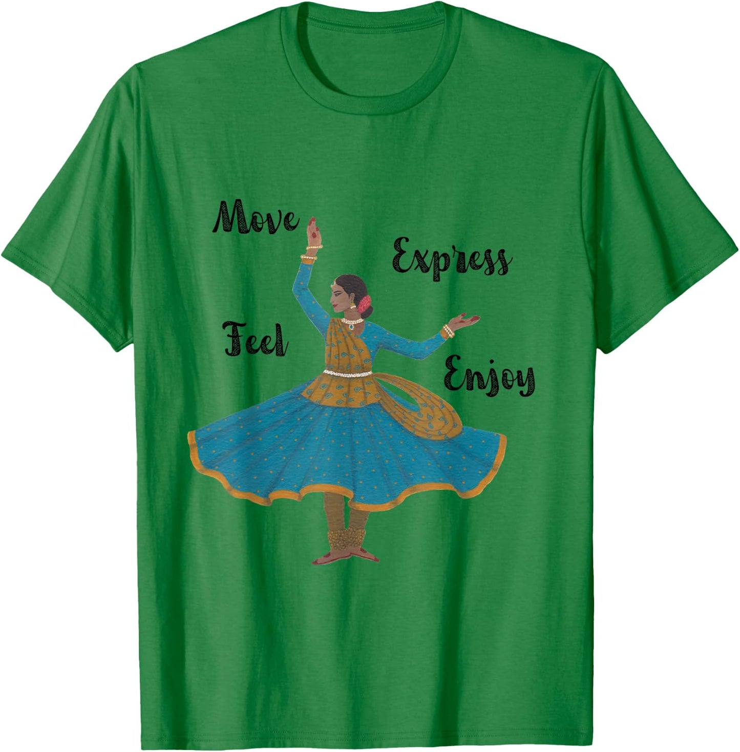 Kathak Indian Classical Dancer T-Shirt - T-Shirt | Irish Green