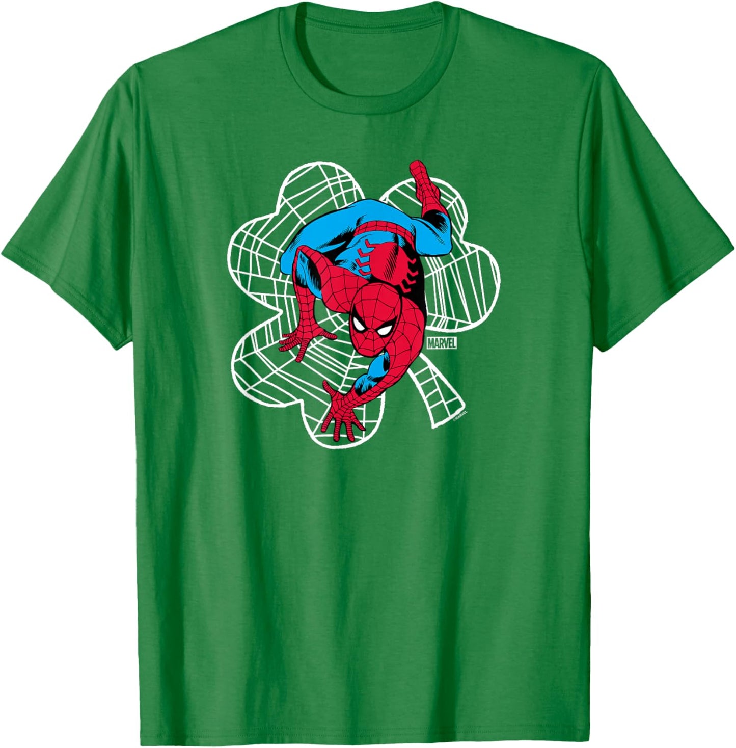 Spider-Man - Web Shamrock St. Patrick's Day T-Shirt - T-Shirt | Irish Green