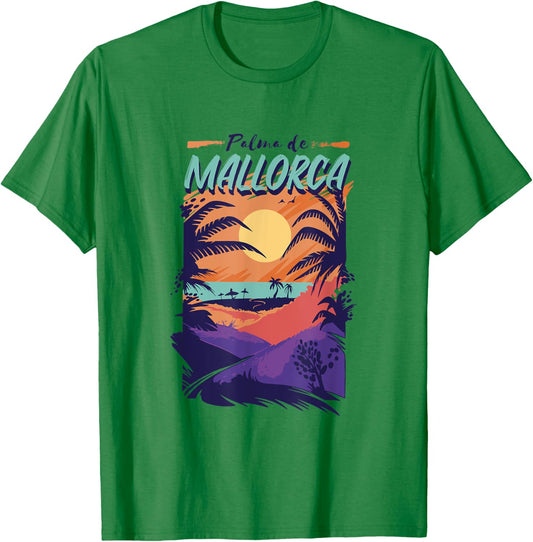 Palma de Mallorca Beach Sunset Men Women T-Shirt - T-Shirt | Irish Green