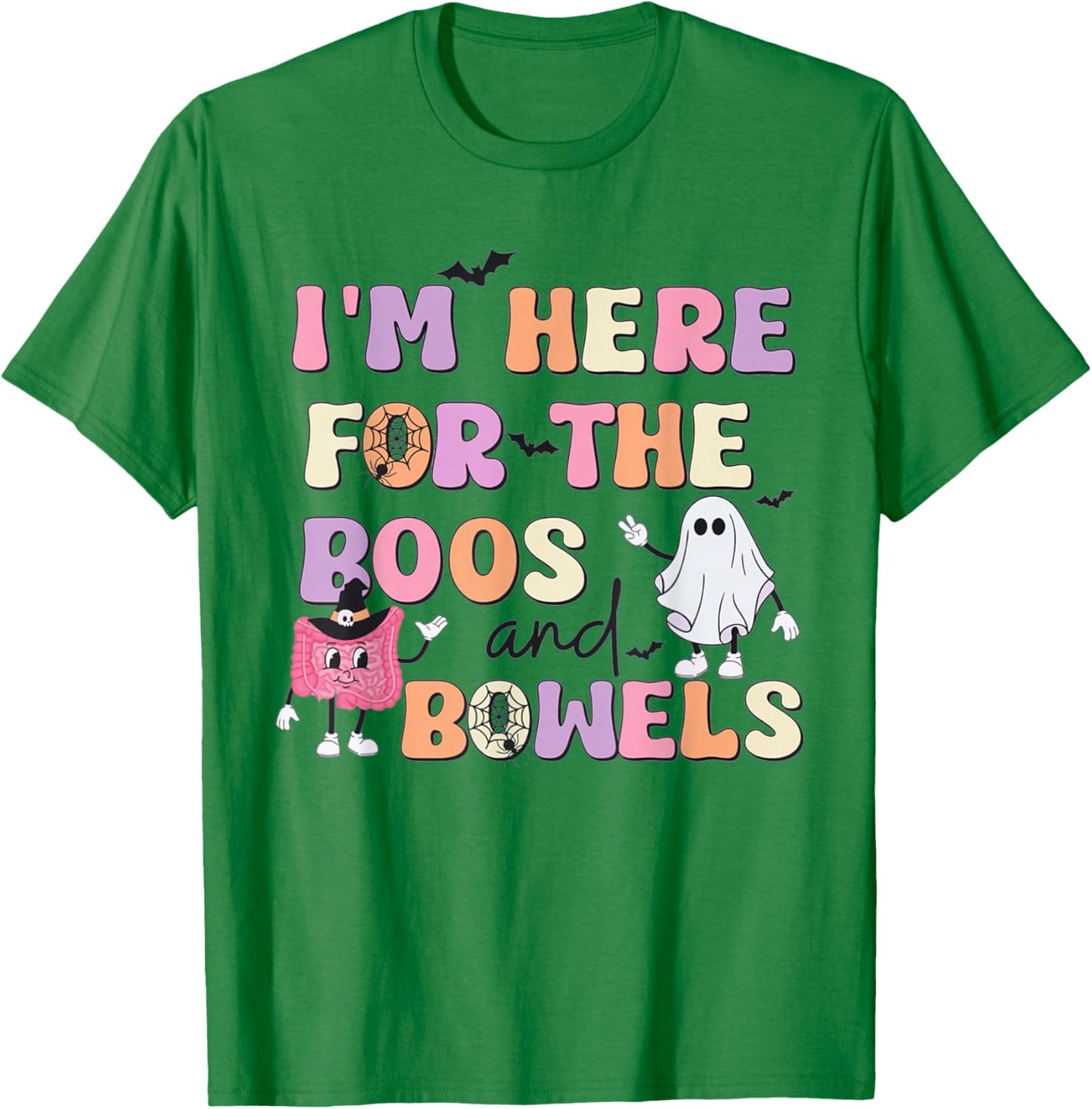 Halloween Gi Nurse Boos And Bowels Colonoscopy Endoscopy T-Shirt - T-Shirt | Irish Green