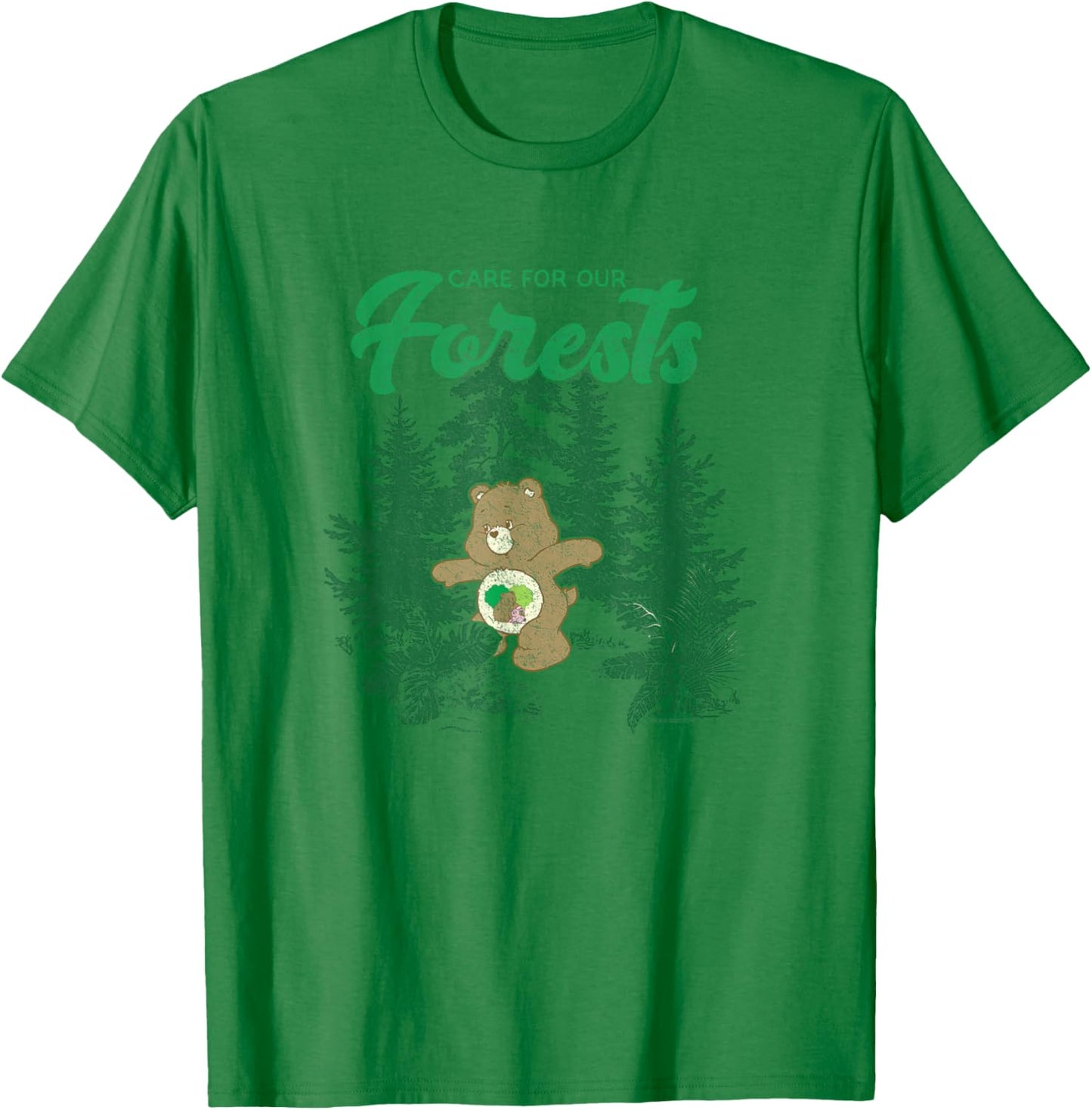 Care Bears Earth Day Care For Our Forests Vintage Friend T-Shirt - T-Shirt | Irish Green