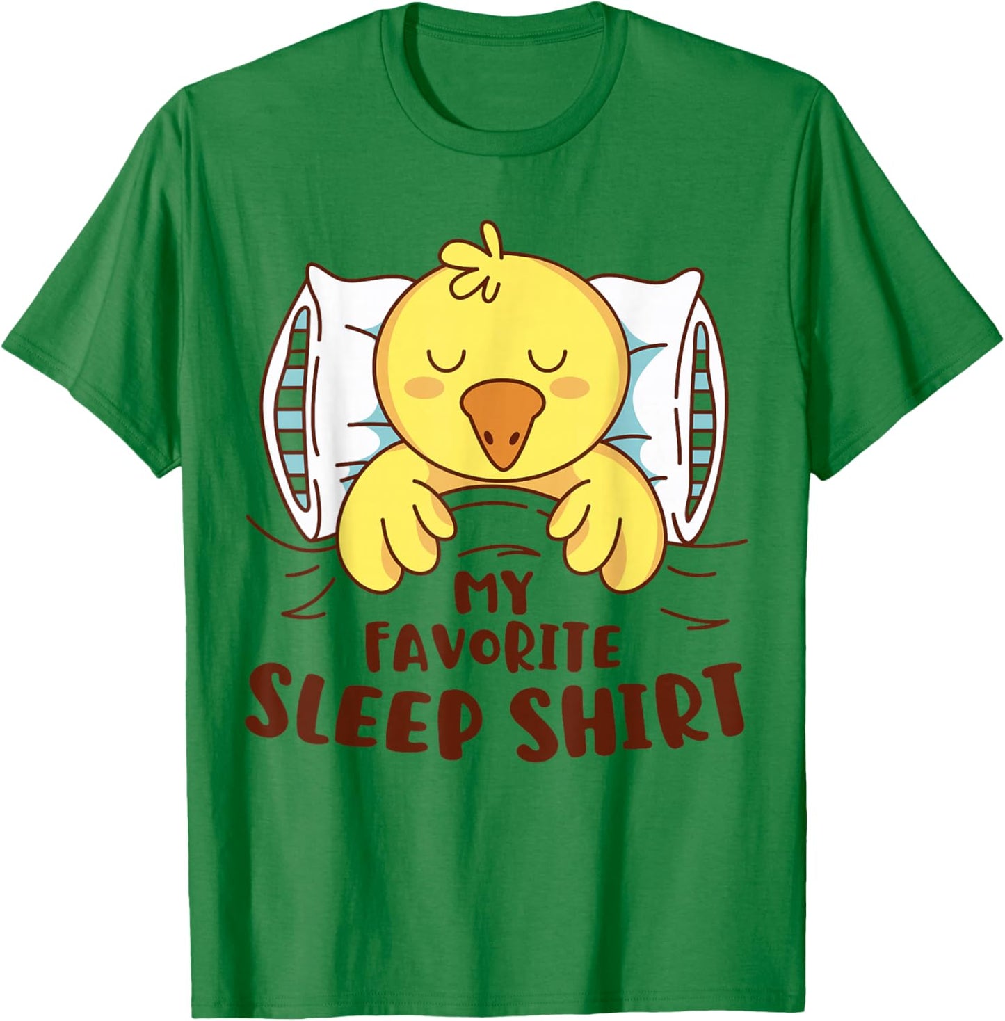 Favorite Sleep Shirt Cute Duck Sleeping Boys Girls Kids Fun T-Shirt - T-Shirt | Irish Green