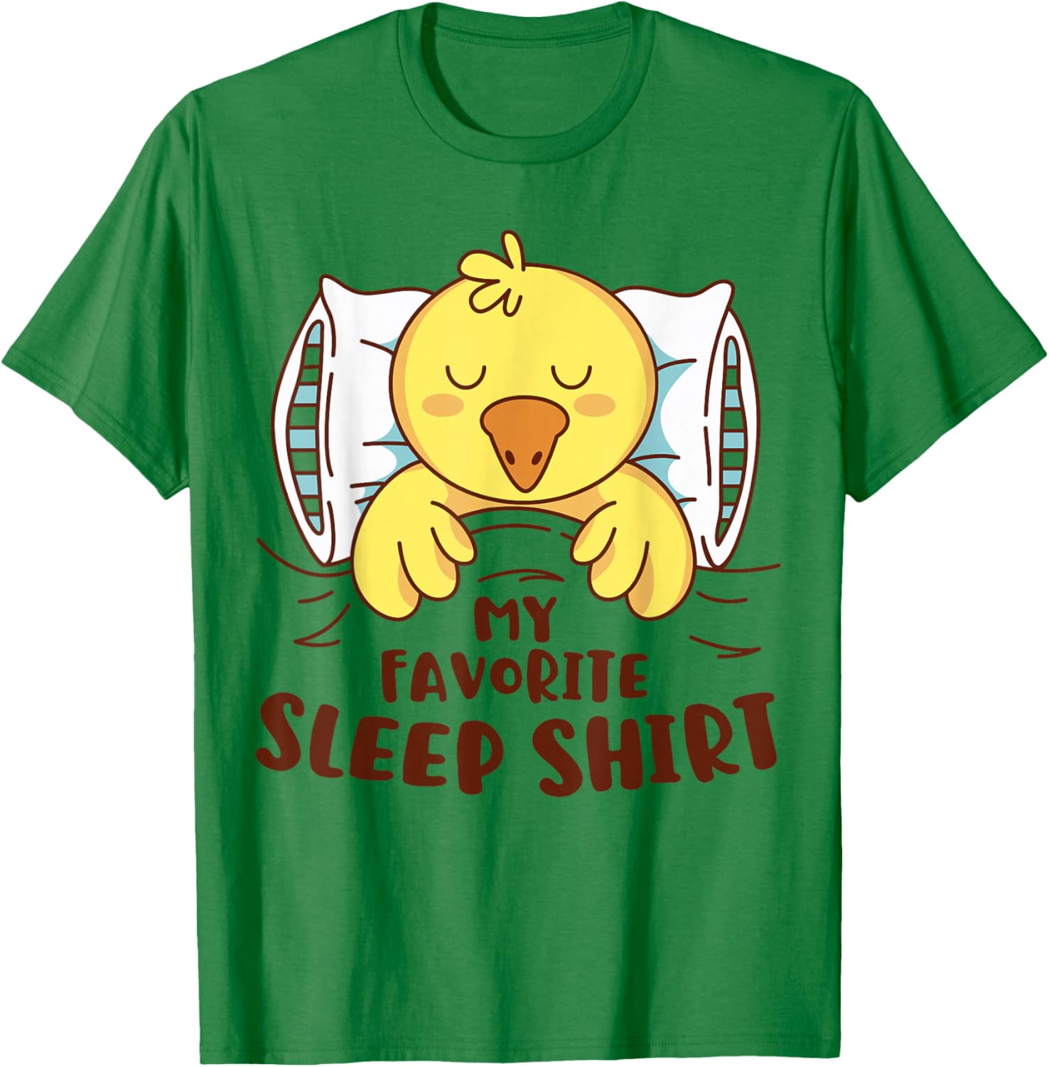 Favorite Sleep Shirt Cute Duck Sleeping Boys Girls Kids Fun T-Shirt - T-Shirt | Irish Green