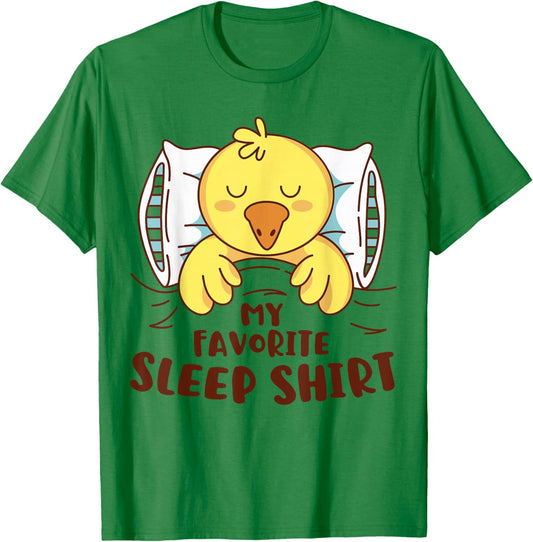 Favorite Sleep Shirt Cute Duck Sleeping Boys Girls Kids Fun T-Shirt - T-Shirt | Irish Green