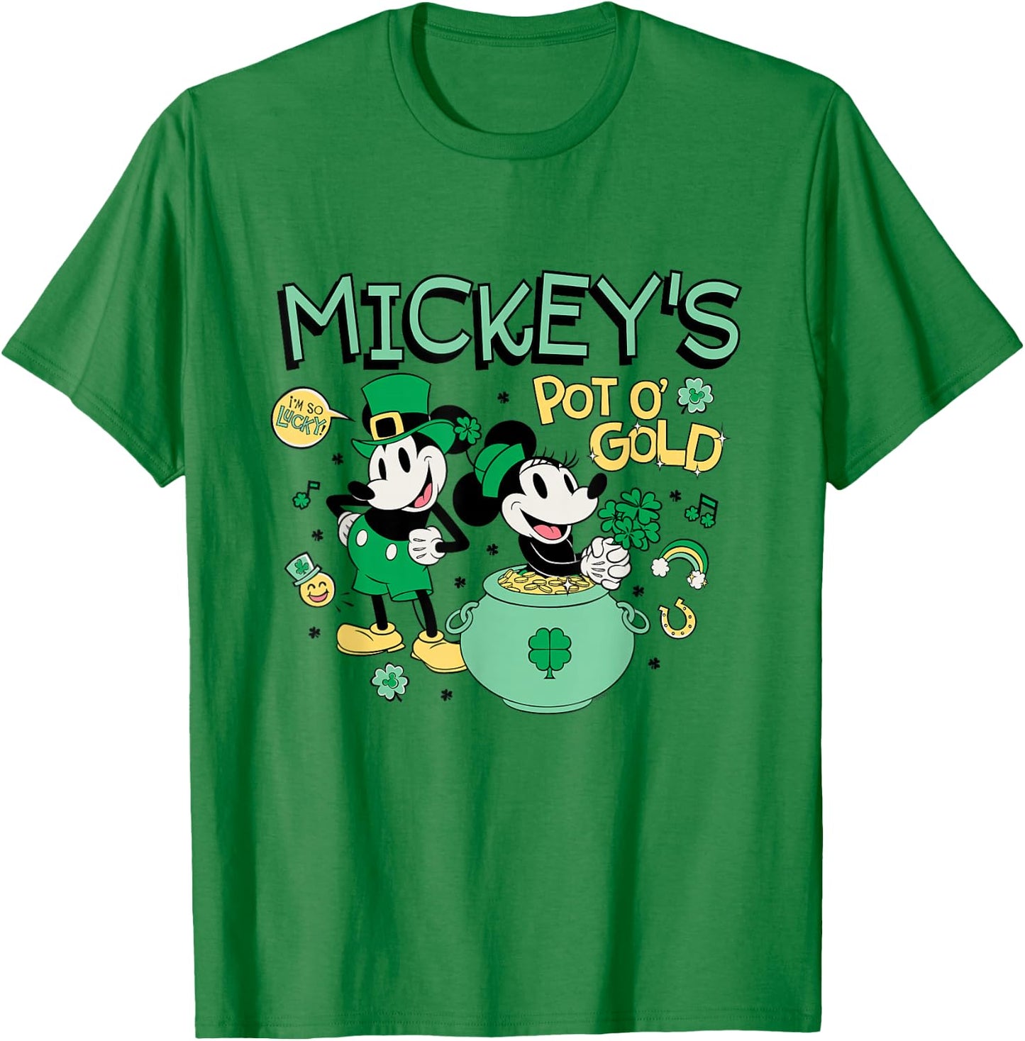 Disney Mickey Minnie St. Patrick's Day Mickey's Pot o' Gold T-Shirt - T-Shirt | Irish Green