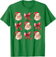 Retro Coquette Santa Red Bows Christmas Girl T-Shirt - T-Shirt | Irish Green