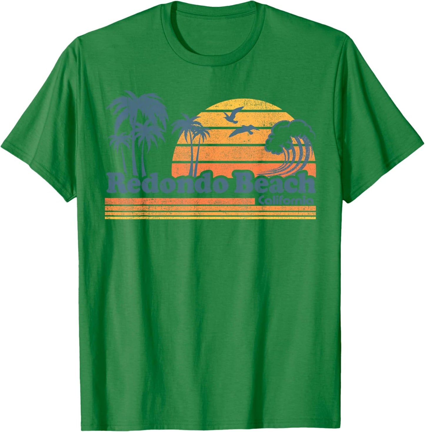 Redondo Beach California Vacation Cute Vintage Cali Retro Men Women Girls Kids T-Shirt - T-Shirt | Irish Green