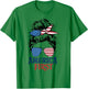 Messy Bunny Hair Girl America First Patriotic American USA T-Shirt - T-Shirt | Irish Green