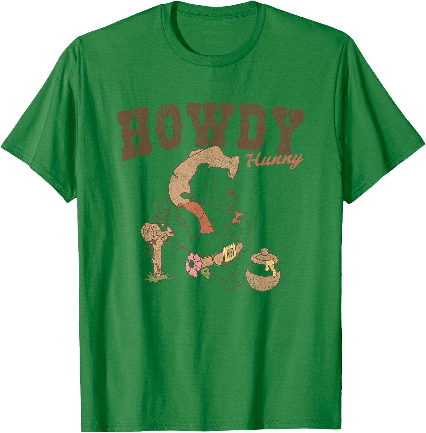 Disney Winnie The Pooh Howdy Hunny Western Bear T-Shirt - T-Shirt | Irish Green