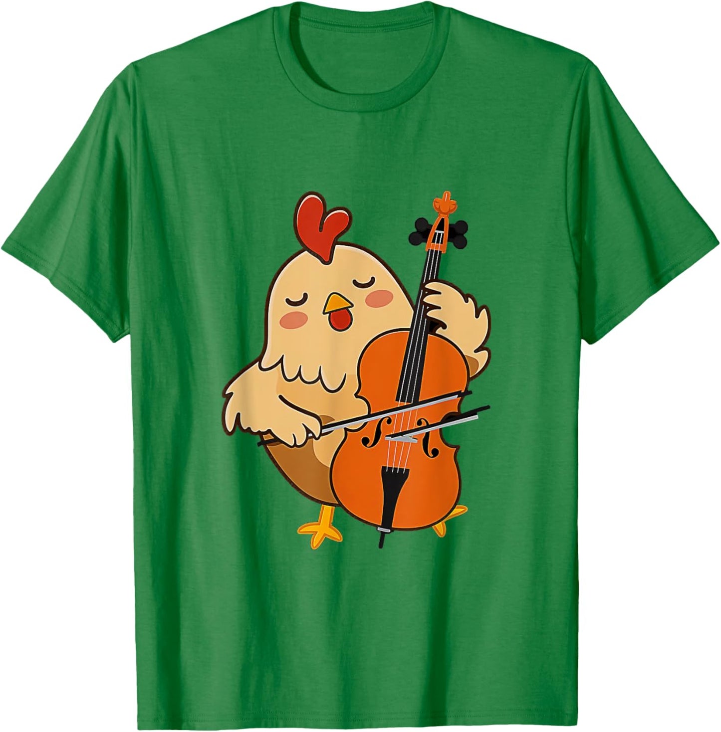 Cellist Chicken Cello Player Orchestra Music Animal Lover T-Shirt - T-Shirt | Irish Green