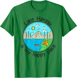 Fishing Boating Camping - My Happy Place Lake Havasu T-Shirt - T-Shirt | Irish Green