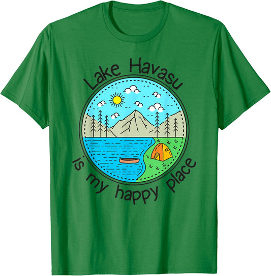 Fishing Boating Camping - My Happy Place Lake Havasu T-Shirt - T-Shirt | Irish Green