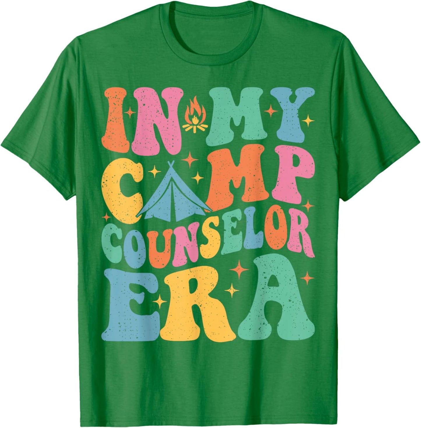in My Camp Counselor Era Groovy Summer Camp Counselor T-Shirt - T-Shirt | Irish Green