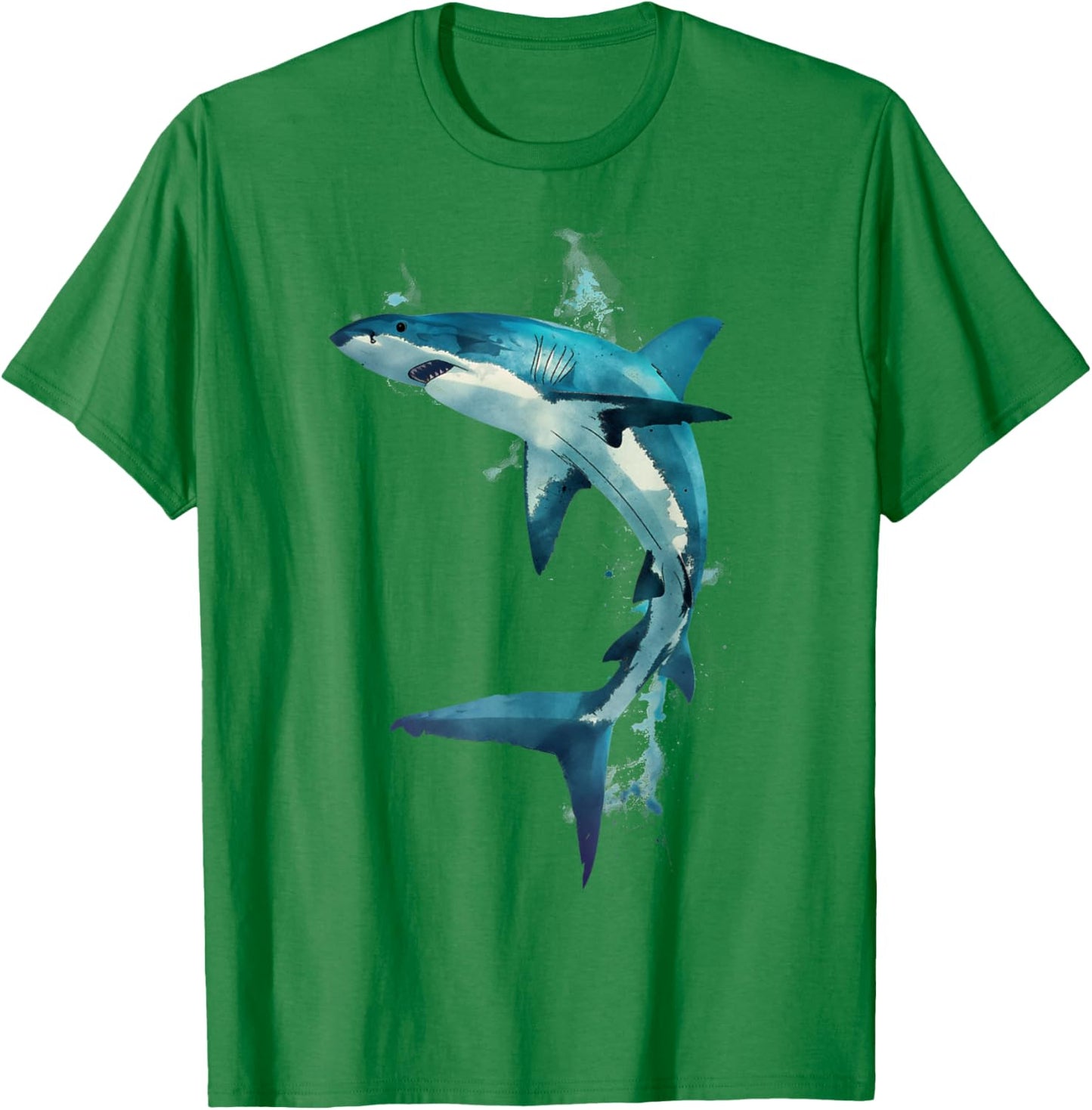 Mako Shark in Action Dynamic Mako Shark Design Mako Art T-Shirt - T-Shirt | Irish Green