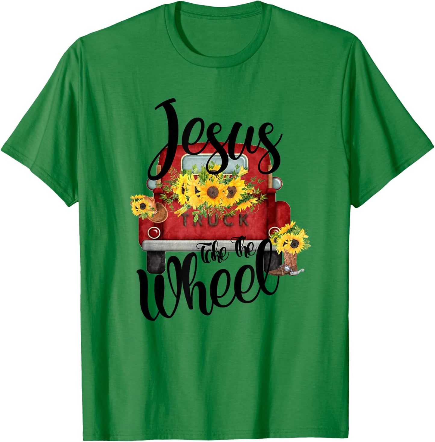 Jesus Take The Wheel T-Shirt - T-Shirt | Irish Green